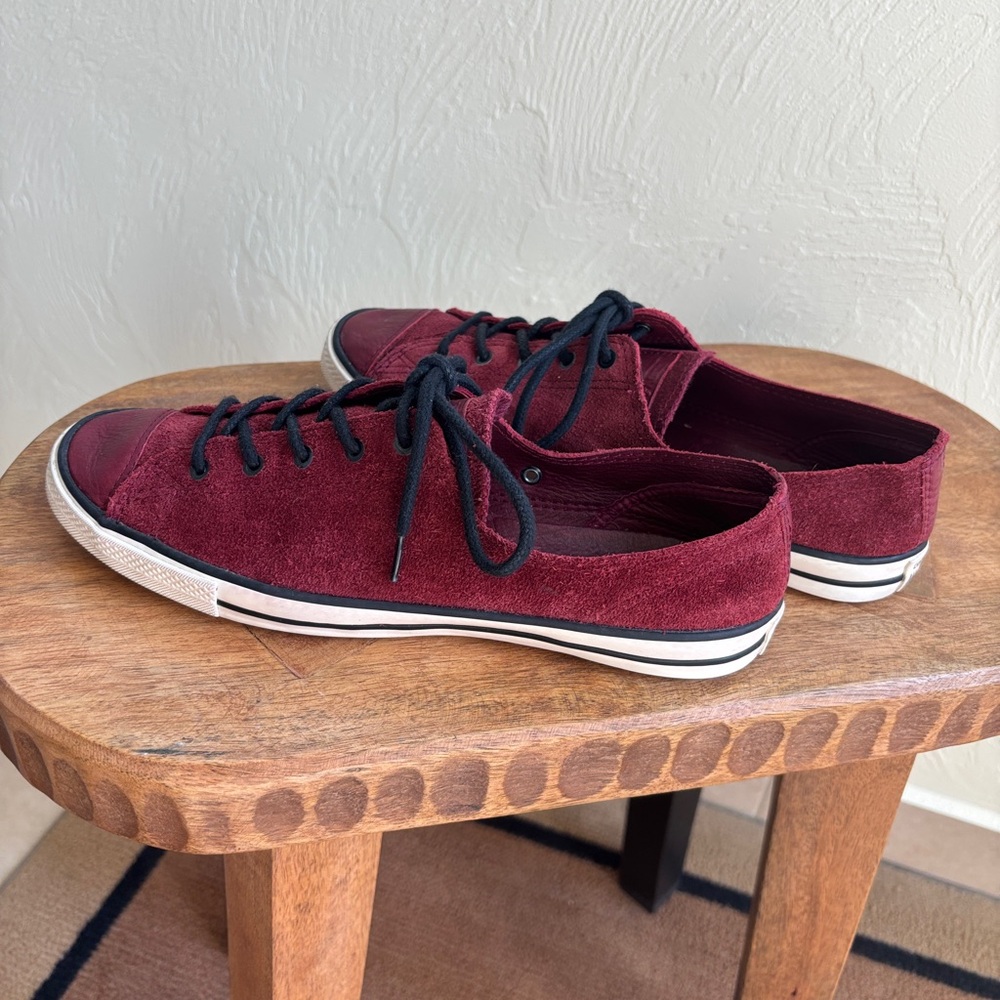 Converse Chuck Taylor All Star Women's Burgundy Leather & Suede Low-Top Sneakers